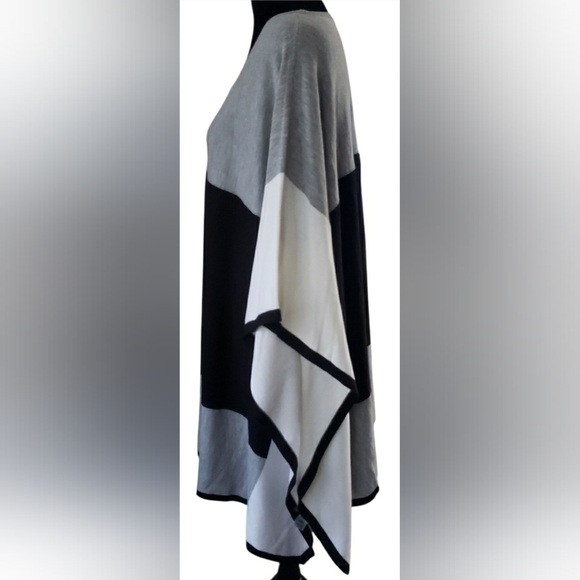 Knit 3XL Boho Lagenlook Artisy Poncho Knit Stretch Asymmetrical Tunic Sweater - Picture 2 of 7